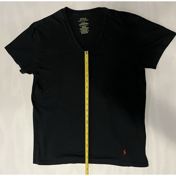 Polo Ralph Lauren T-Shirt Black Mens Medium M Embroidered V Neck Casual - Picture 3 of 5